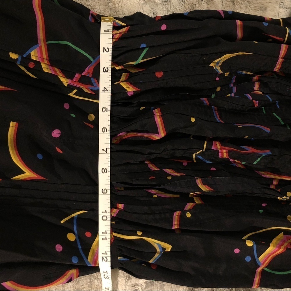 : : PRADA Silk Off Shoulder Multicolor Fun Print Dress : :​ - Picture 4 of 16